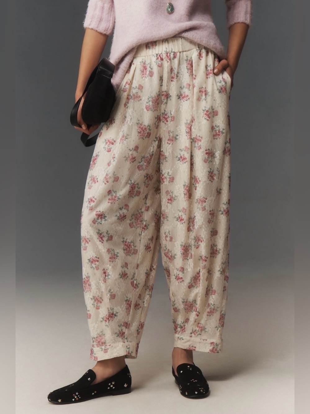 ANTHROPOLOGIE Maeve Floral Lace Balloon Pants